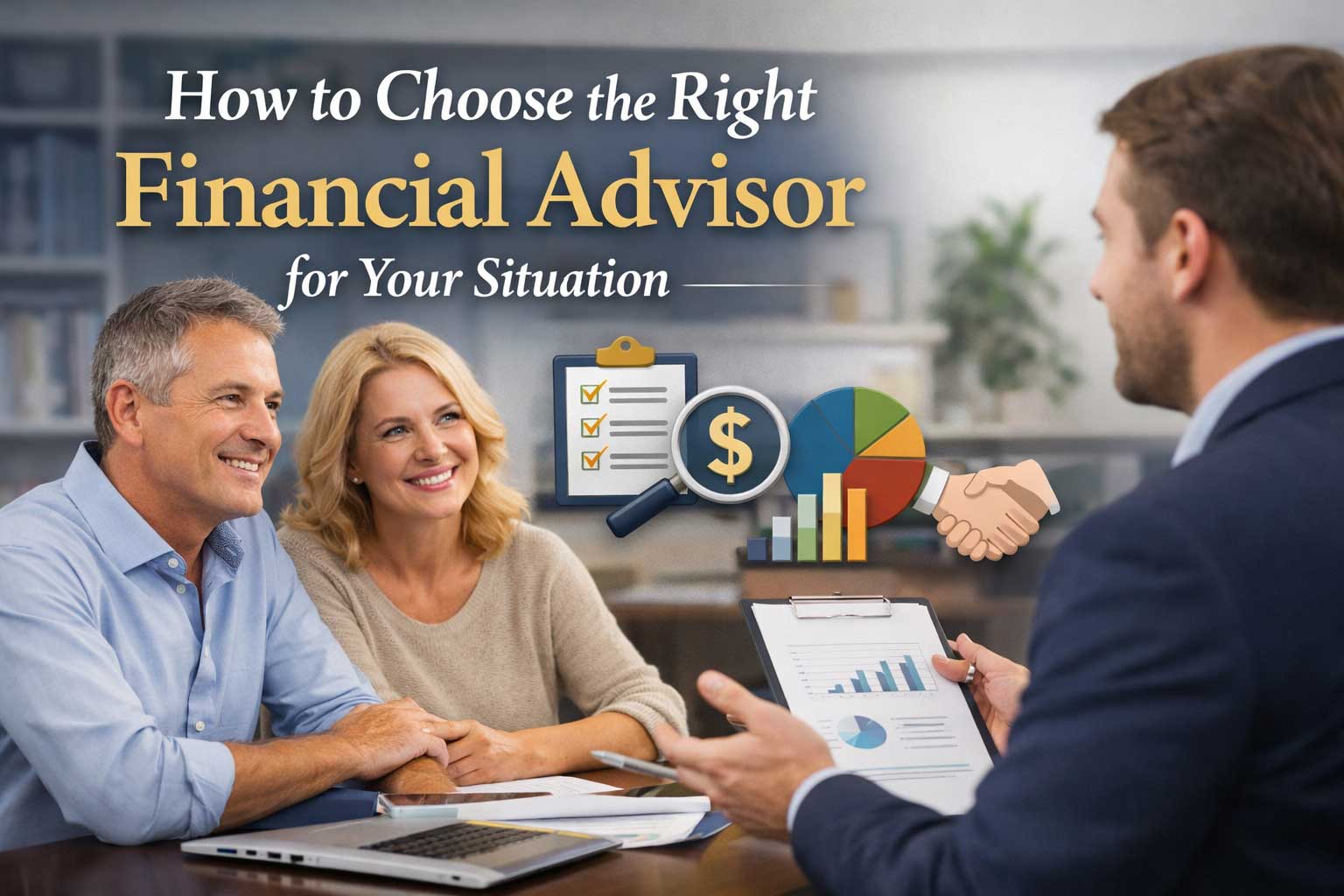 Couple choosing a financial advisor