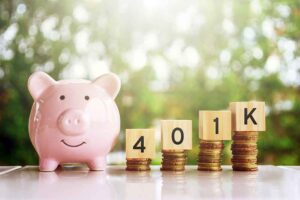 Piggy bank with 401k savings